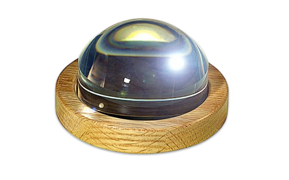 4X / 12D 89mm Dome Magnifier w/Round Oak Base