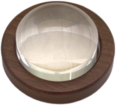 4X / 12D 64mm Dome Magnifier w/Round Walnut Base & Pouch