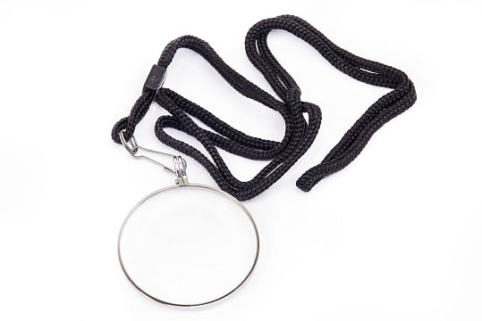 Walters 3X / 10D, 42mm Pendant Magnifier Silver, with Black Strap
