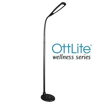 OttLite Dimmable LED Flex Floor Lamp in Black
