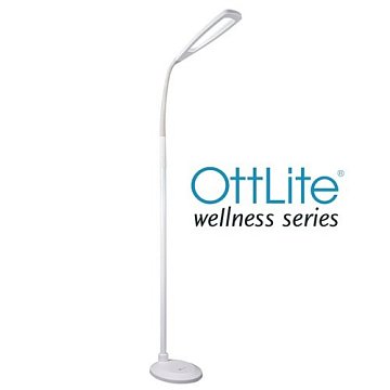 OttLite Dimmable LED Flex Floor Lamp in White